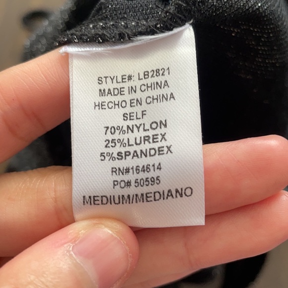 Fashion Nova Sparkly Black Tie Strap Tank Bodysuit - Picture 13 of 15